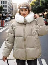 Short Loose Hooded Padded Warm Cotton-padded Jacket