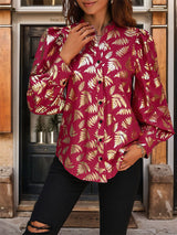 Plant Bronzing Printed Shirt