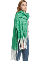 Thick Solid Color Thick Tassel Scarf Shawl