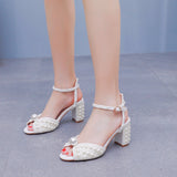 7 cm Thick Fishmouth Square Head Sandals Sandals