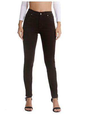 Coffee Slim Jeans Pencil Pants