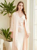 Silk-like Nightgown Two-piece Pajamas