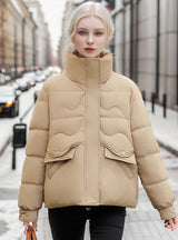 Stand-up Short Cotton-padded Jacket Coat