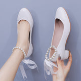 3 cm Round-headed Beaded Ribbon Shoes