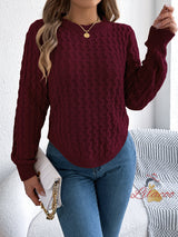 Casual Solid Color Irregular Pullover Sweater