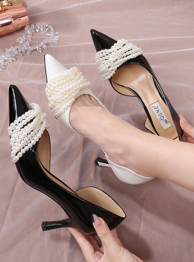 Pearl Stiletto Heels Wedding Shoes