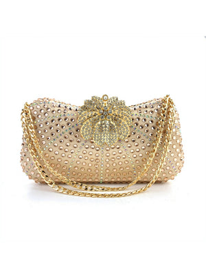 Chain Slung Rhinestone Handbag