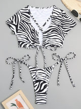 Zebra Print Two Piece Bikini