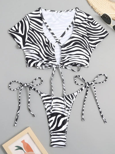 Zebra Print Two Piece Bikini