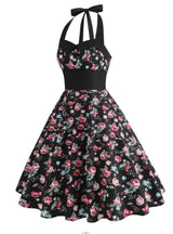 Floral Printed Retro Halter Dress