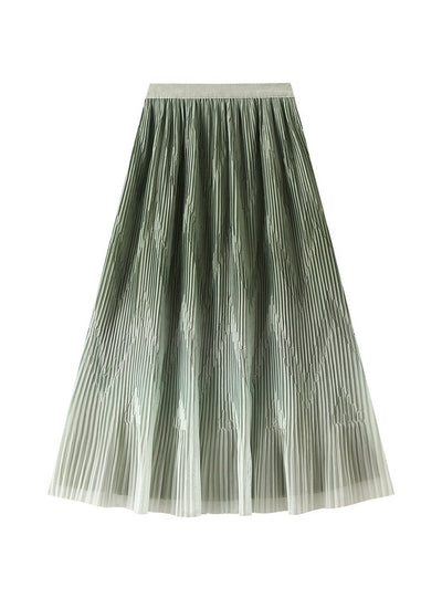 Gradient Mesh High Waist Slim Skirt