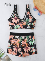 Boxer Print Sports Backless Swimsuit