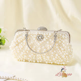 Retro Handmade Pearl Clutch Bag