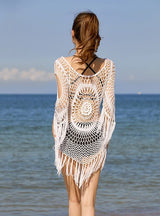 Long Sleeve Bikini Knit Beach Cover Up