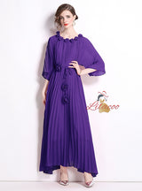 Chiffon Three-dimensional Flower Pleated Dress