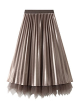 High Waist Pleated Irregular Skirt