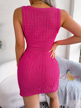 Sexy Hollow Solid Color Knitting Dress