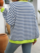 Loose Striped Round Neck Top