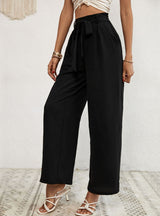 Pocket High Waist Wide-leg Pants