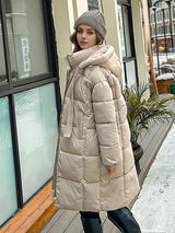 Loose Long Hooded Knee-length Cotton-padded Jacket