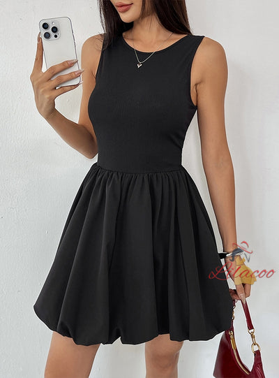 Black Sleeveless Vest Dress