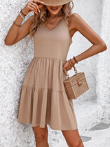 Casual V-neck Sleeveless Vest Dress