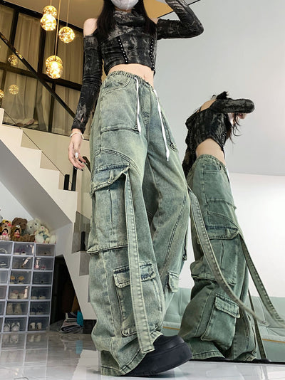 Retro Loose Straight Wide-leg Jeans