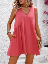 Casual V-neck Sleeveless Loose Dress