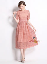 Women Slim and Openwork Lace Dress