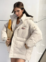 Loose HoodedCotton-padded Jacket Warm Coat