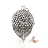 Brick-inlaid Portable Evening Bag Spherical Clutch Bag