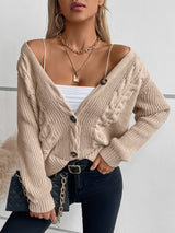 Solid Color Twist Single-breasted Sweater Coat