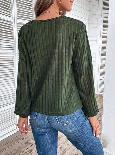 V-neck Shirt Pit Long Sleeve T-shirt Top