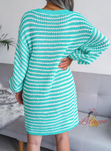 Striped Knitted Sweater Dress