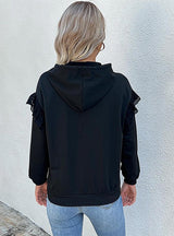 Long Sleeve Solid Color Hooded Top