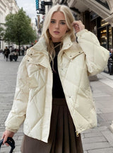 Loose and Slim Diamond Padded Cotton Coat