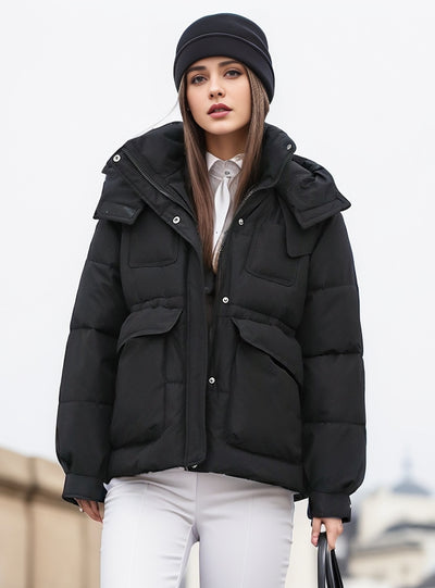 Stand-up Collar Slim Cotton-padded Jacket Coat