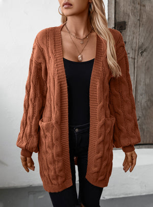 Twist Retro Loose Long Sweater Coat