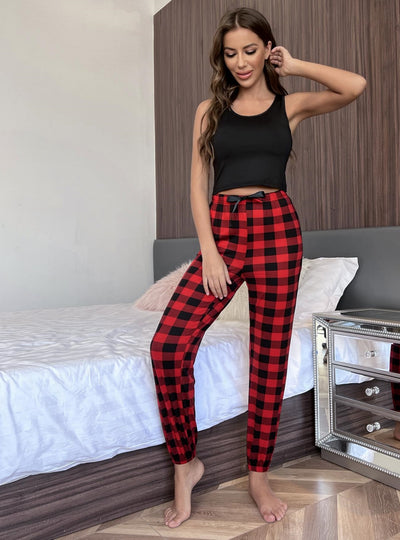 Casual Top Pants Ladies Pajamas Suit