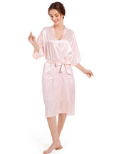 Solid Color Smooth Robe Bathrobe