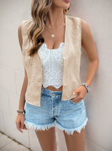 Fashion Solid Color Jacquard Vest