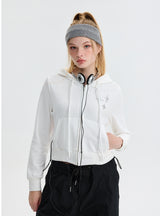 Sports Zipper Hooded Short Coat