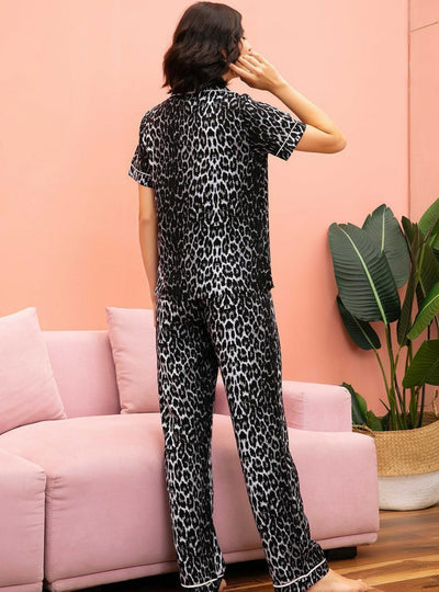 Leopard Short Sleeve Trousers Pajamas