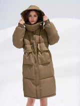 Long Hooded Large Pocket Loose Padded Coat