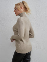 Solid Color Fashion High Neck Sweater