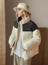 Short Stitching Cotton-padded Jacket Coat