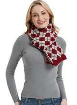 Thickened Knitted Scarf Rhombic Wool Scarf