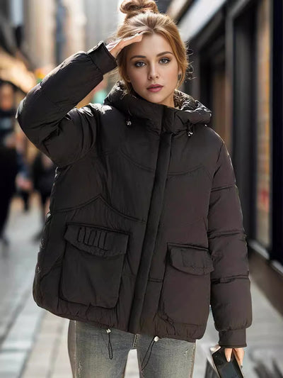 Short Hooded Padded Down Coat