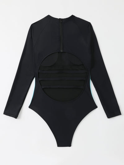 One-piece Triangle Long Sleeve Swimsuit