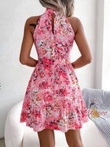 Women Sleeveless Summer Floral Dress